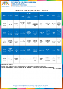 THỰC ĐƠN THÁNG 12 - NĂM HỌC 2024-2025