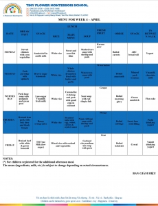 THỰC ĐƠN TUẦN 3.4 - 2025
